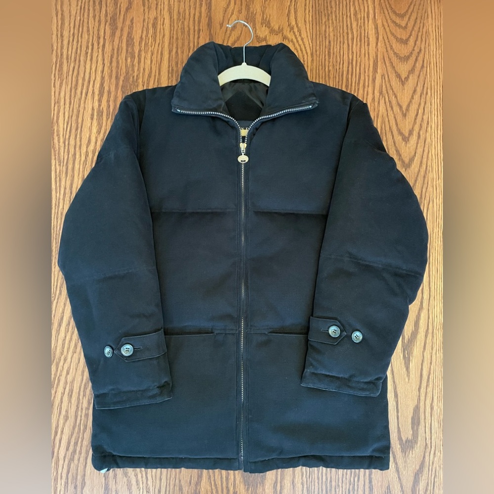 London Fog Black Down Feather Heavy Coat Size XSP